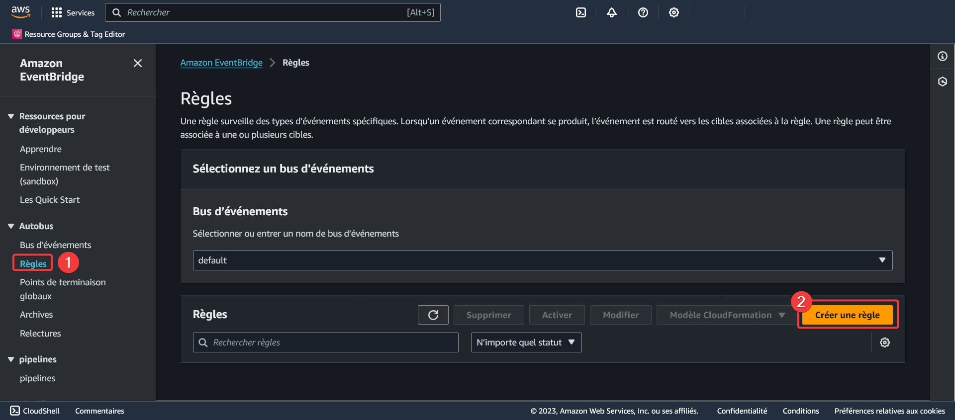 AWS - Amazon EventBridge - Règles