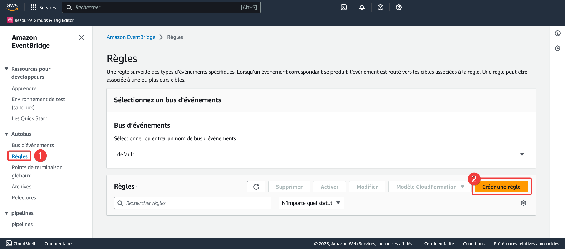 AWS - Amazon EventBridge - Règles